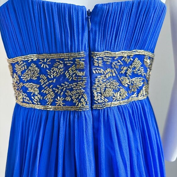 Aidan Mattox All Silk Beaded Empire waist Maxi Gown 8 - Picture 9 of 10